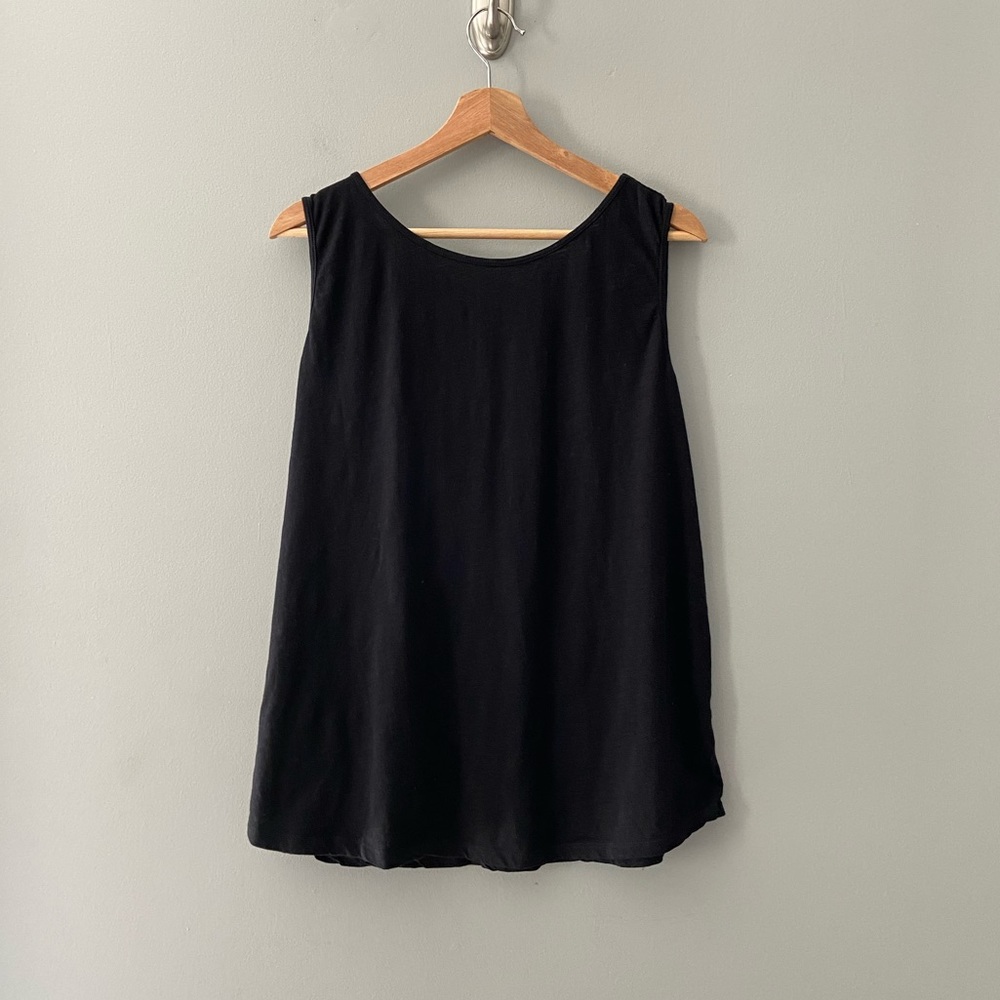 Loft Outlet Slub Knit Knot Back Tank Black XL